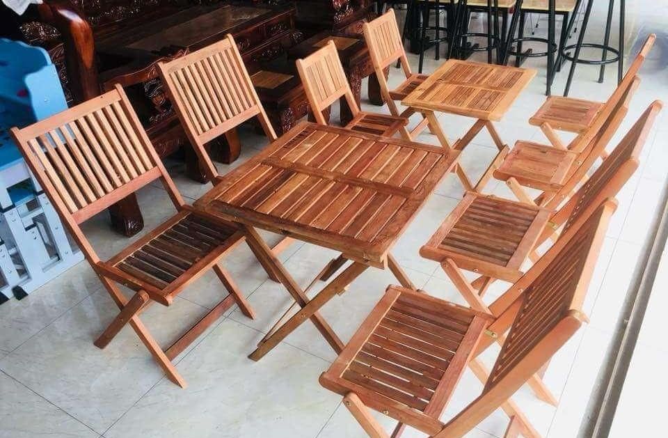 Bàn ghế gỗ xếp cafe thanh lý 3